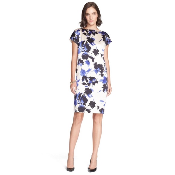 St. John Dresses & Skirts - St. John Desert Floral Silk Charmeuse Dress